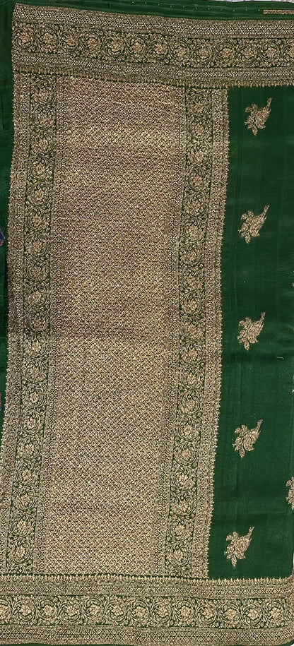 Ks 210 - Regal Emerald Green Zari Woven Saree