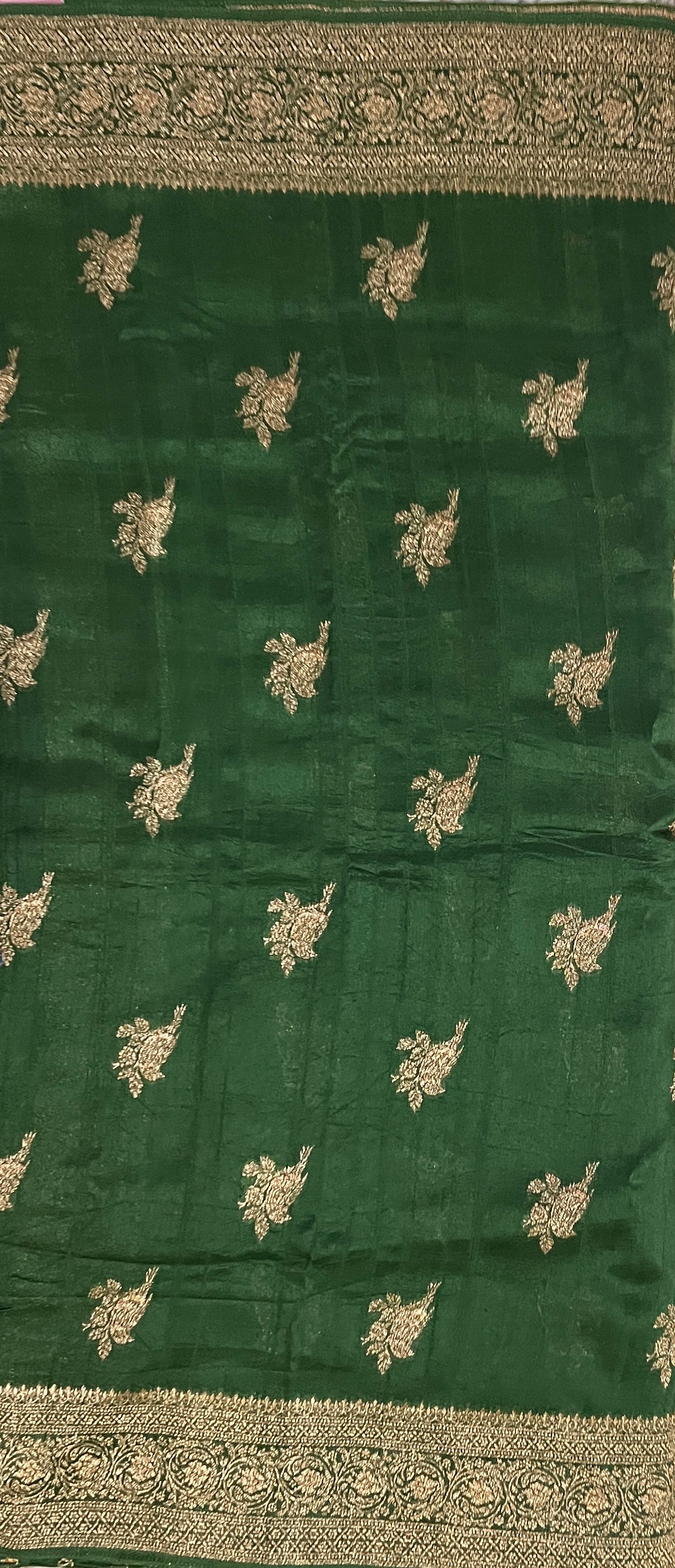 Ks 210 - Regal Emerald Green Zari Woven Saree