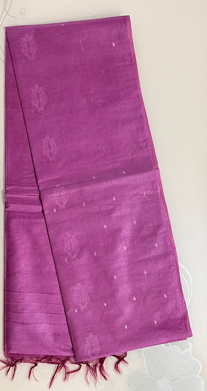 Ks 239 - Elegant Rose Pink Soft Silk Saree