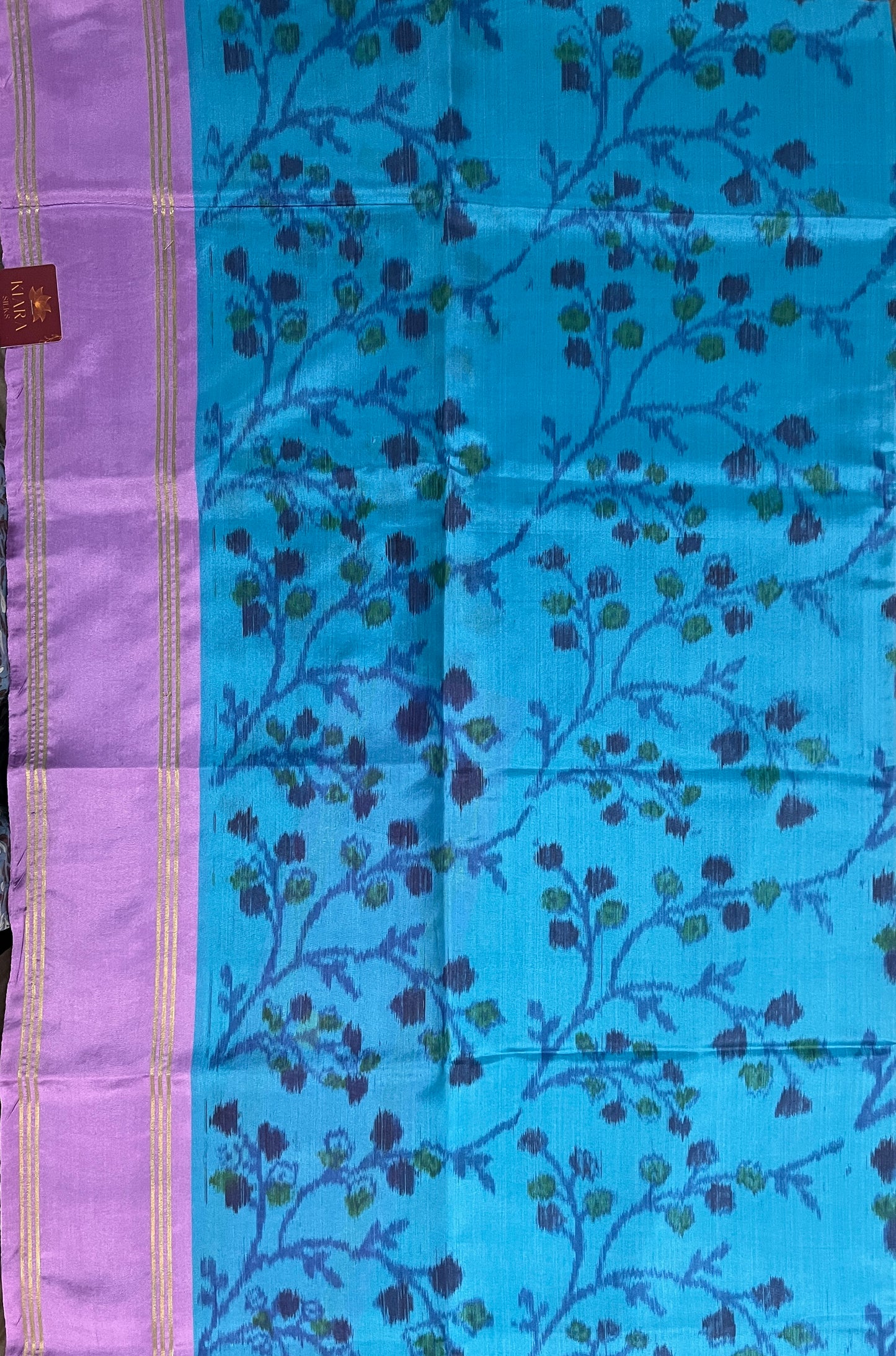 Ks 194 - Peacock Blue & Lavender Elegance Saree