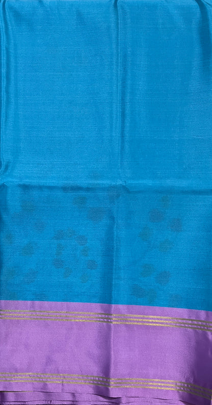 Ks 194 - Peacock Blue & Lavender Elegance Saree