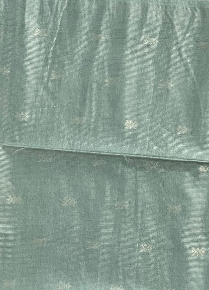 Ks 226 - Sage Green Minimal Weave Saree