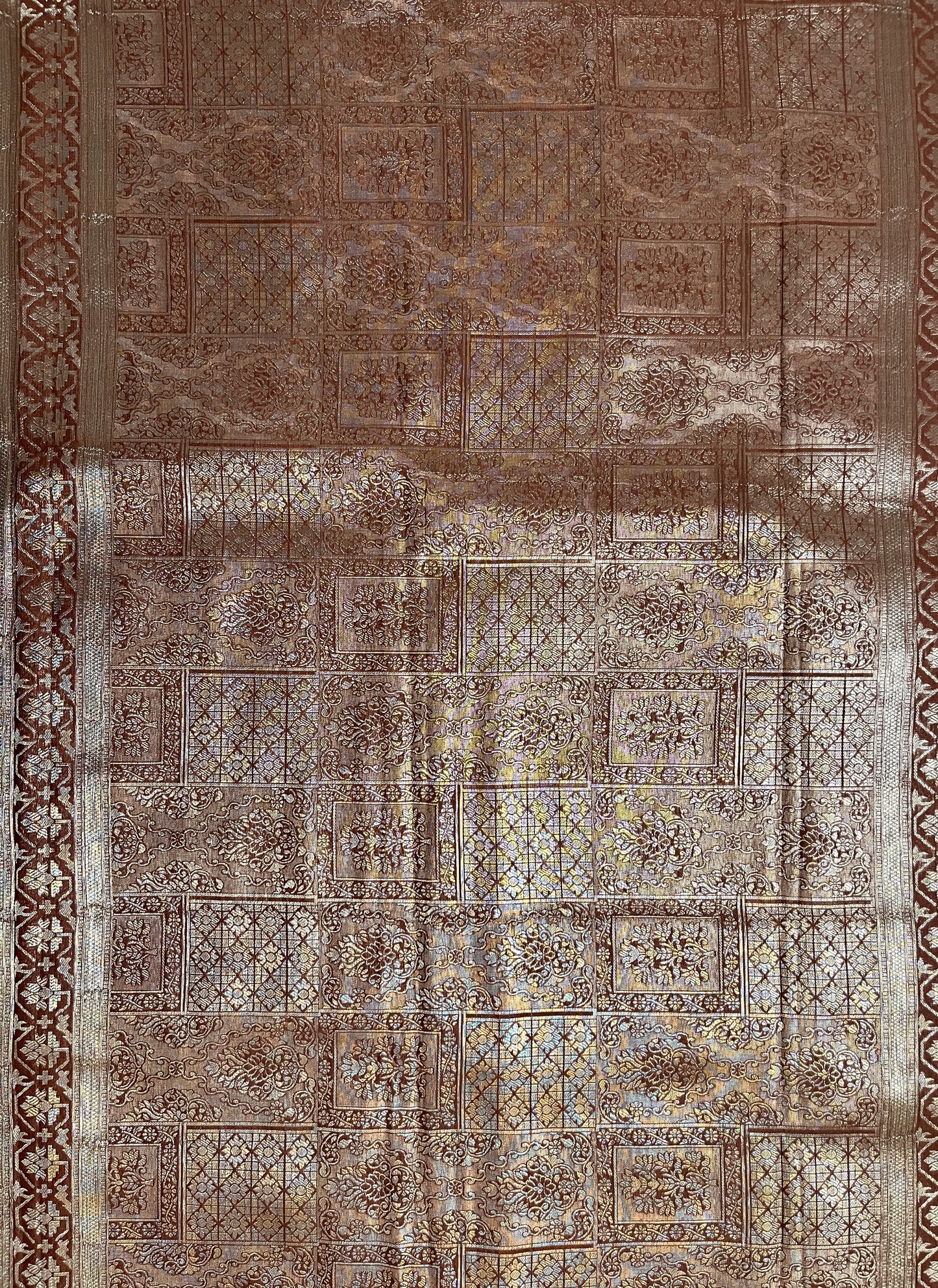 Ks 224 - Copper Brown Zari Woven Saree