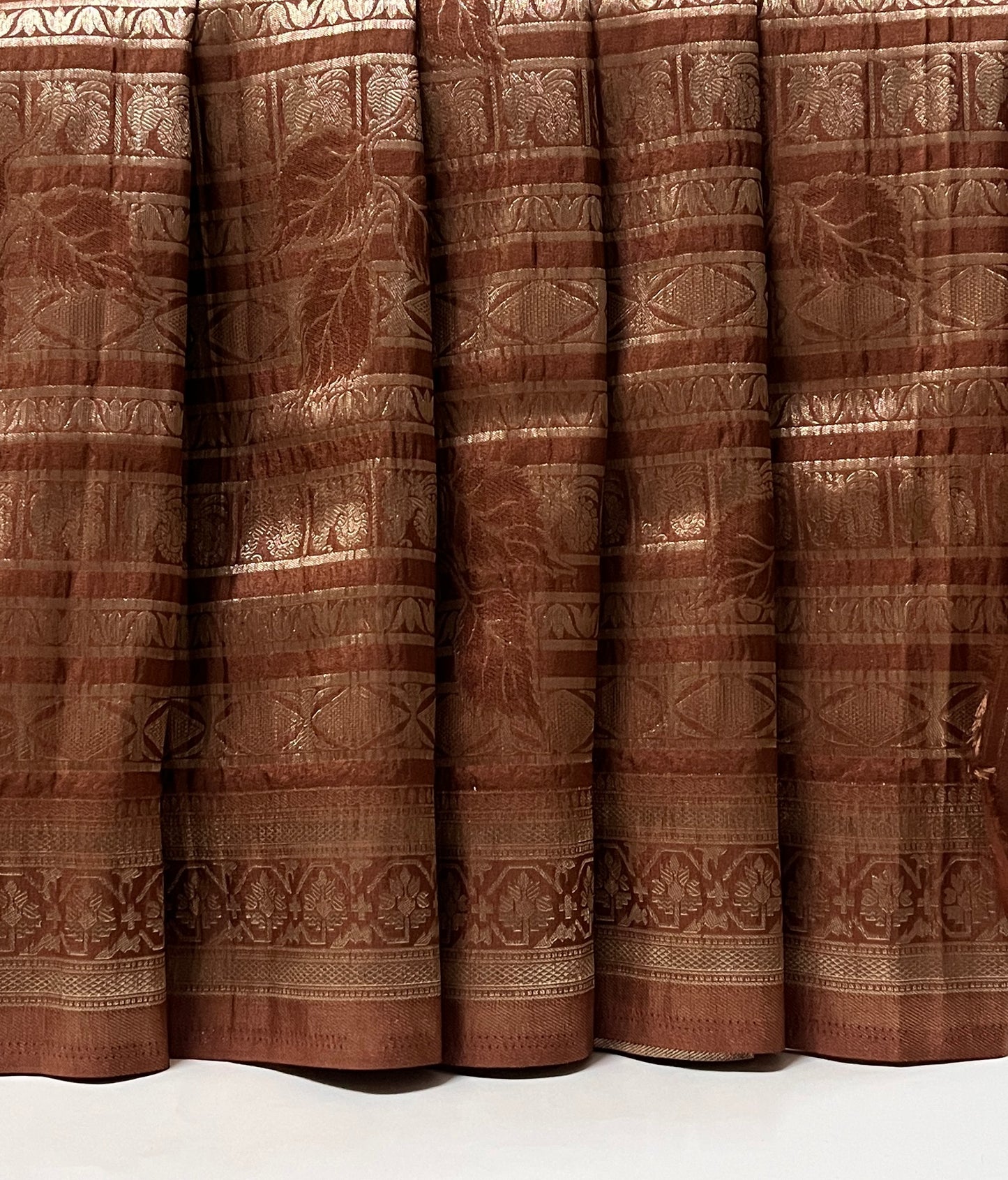 Ks 224 - Copper Brown Zari Woven Saree