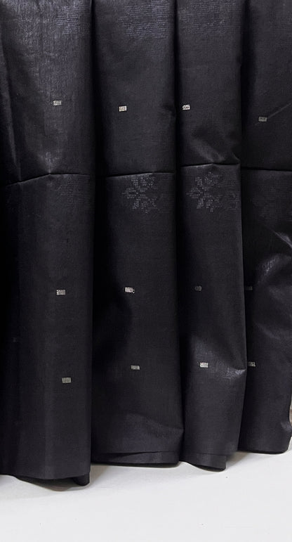 Ks 242 - Elegant Black Woven Butta Saree