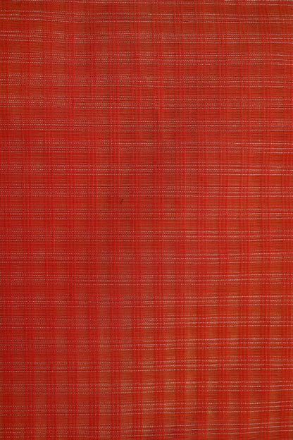 KS96 - Rust red handwoven cotton saree