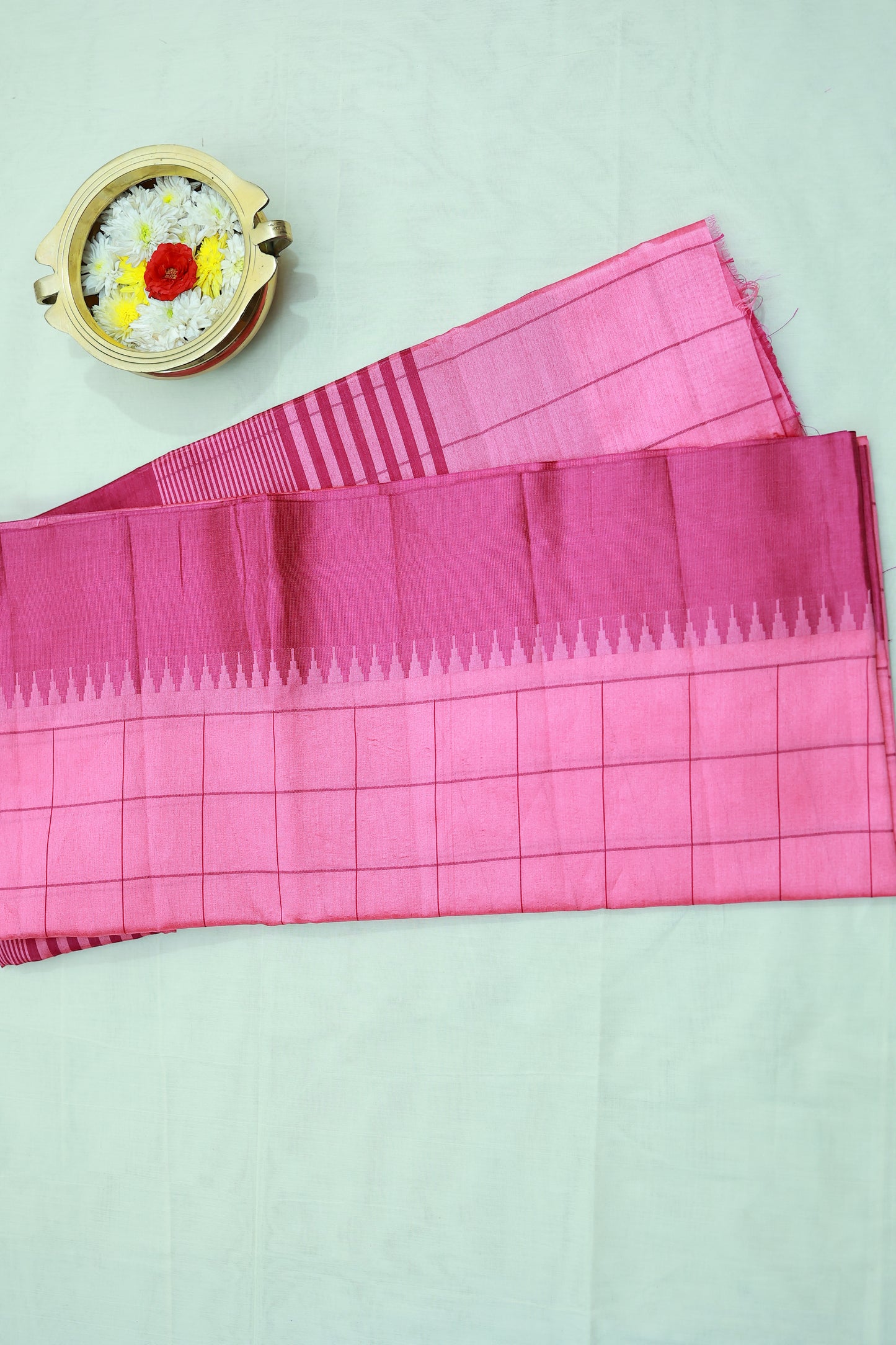 KS88 - Magenta Pink Cotton blend Saree