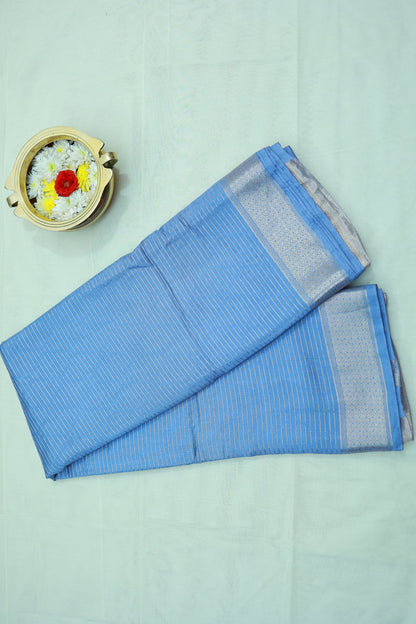 KS90 - Dual tone cool blue and silver raw silk