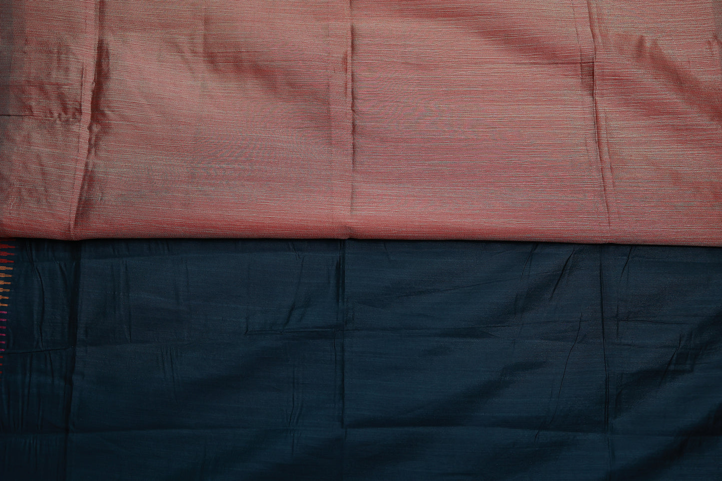 KS75 - Elegant Handwoven Red & Black Cotton Saree