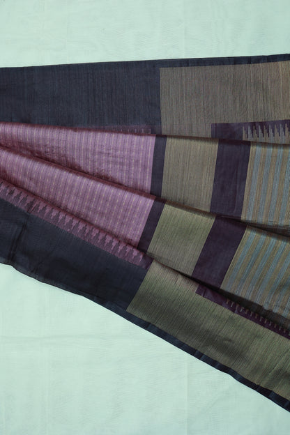 KS83 - Deep violet and muted gold saree