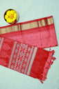 KS85 - Pinkish red with chilli red pallu Semi Tussar Sarees
