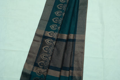 KS89 - Deep teal green Fancy cotton saree