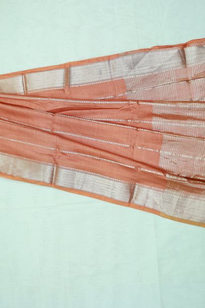 KS97 - Soft silk textured rust brown saree