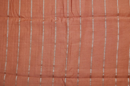KS97 - Soft silk textured rust brown saree