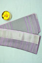 KS92 - Baby pink with silver border raw silk