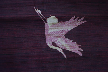 KS98 - Deep purple handwoven linen silk cotton blended saree
