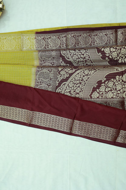 KS58 - Olive Bloom Mysore Silk Saree