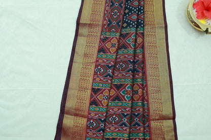 KS56 - Deep blue base multicolor saree