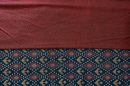 KS56 - Deep blue base multicolor saree