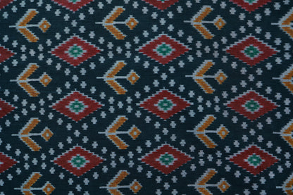 KS56 - Deep blue base multicolor saree