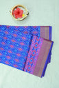 KS48 - Deep blue base multicolor saree