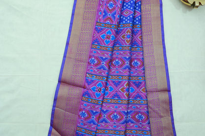 KS48 - Deep blue base multicolor saree