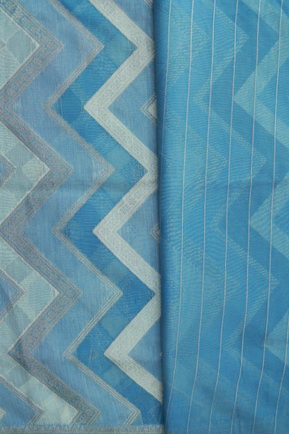KS47 - Ice blue silk blended saree