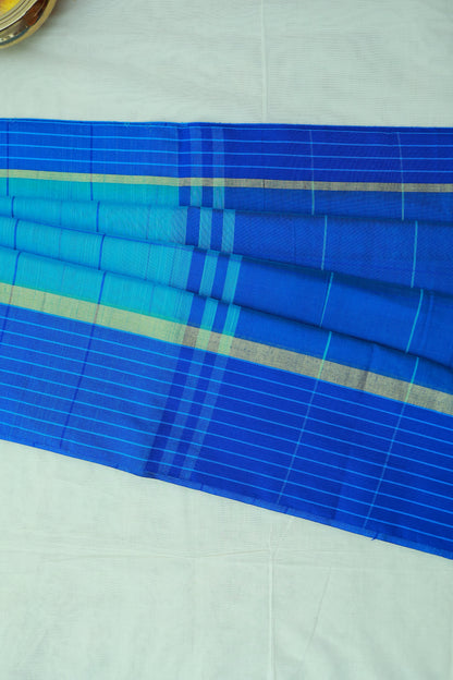 KS51 - Cobalt and Royal blue silk blended cotton