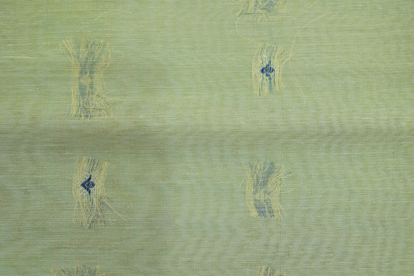 KS27 - Pastel blue and yellow silk cotton saree