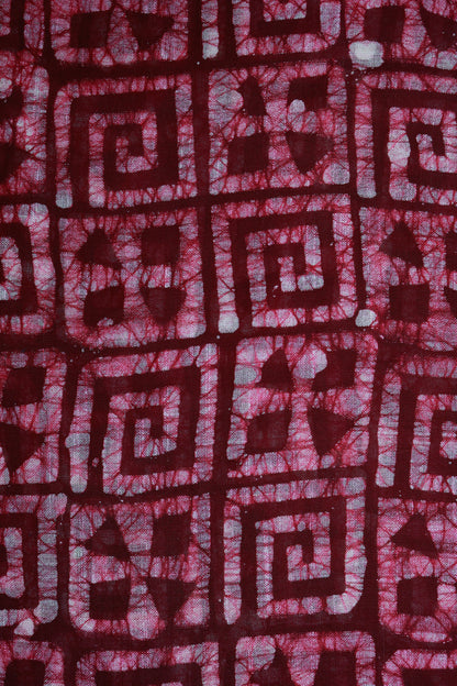 KS22 - Maroon Shibori Handcrafted Cotton Saree