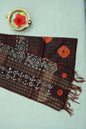 KS29 - Elegant Handwoven dark brown Linen Saree