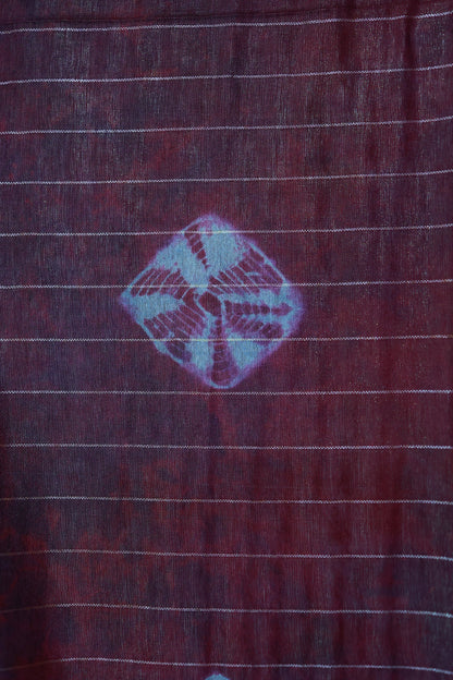 KS28 -Elegant Handwoven maroon Linen Saree
