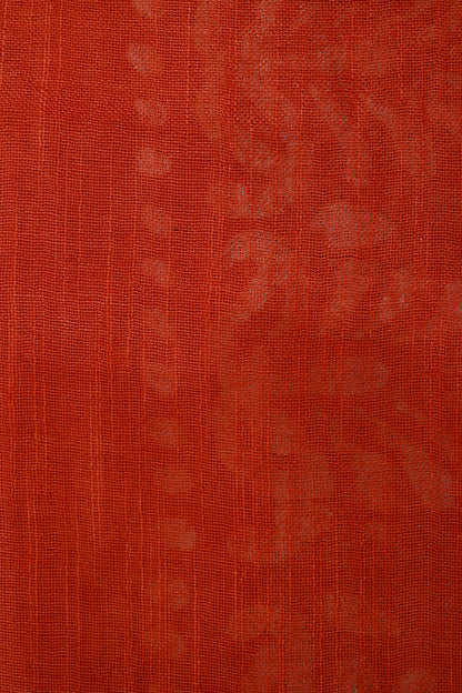 KS32 - Sunset Flame Shibori & Block Print Cotton Saree