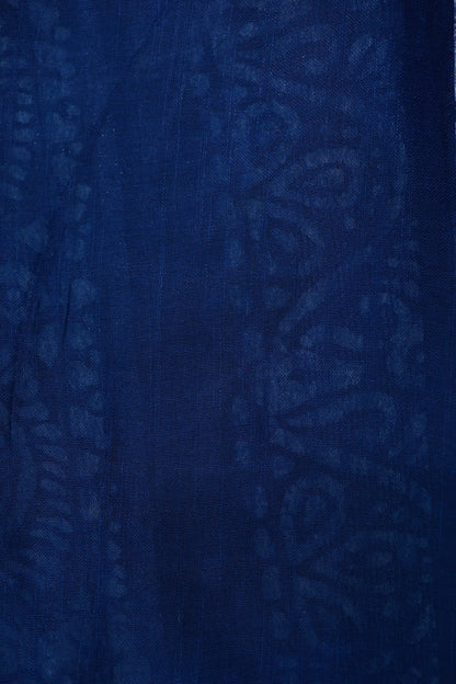 KS24 - Indigo Whisper Shibori & Block Print Cotton Saree