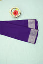 KS101  Purple Banarasi Saree with Silver Zari Border