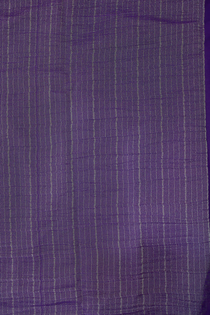 KS101  Purple Banarasi Saree with Silver Zari Border