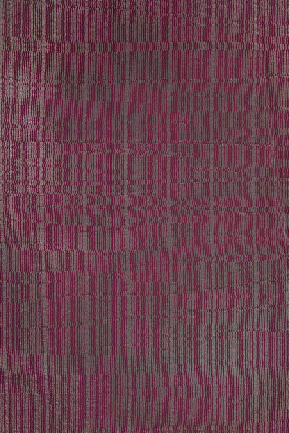 KS100  Magenta Banarasi Saree with Silver Zari Border