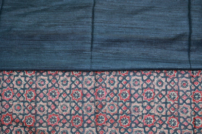 KS110 - Deep blue multicolor Tussar Sarees