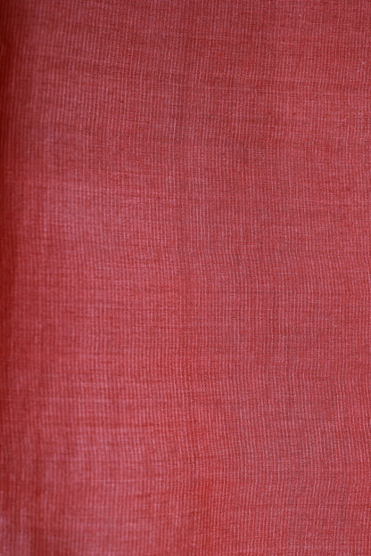 KS108 - Rustic red Tussar Saree with mild threadwork