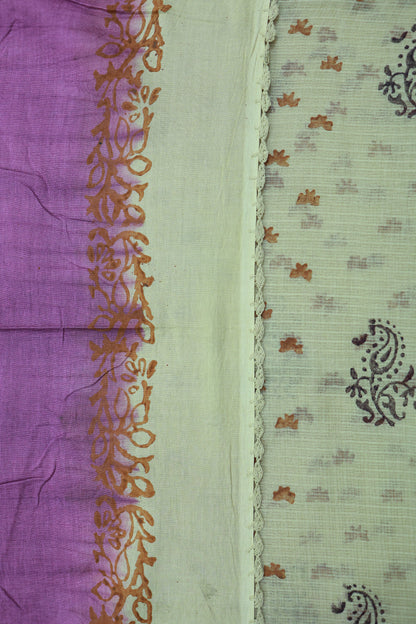 KS106 - Handwoven patchwork crochet saree