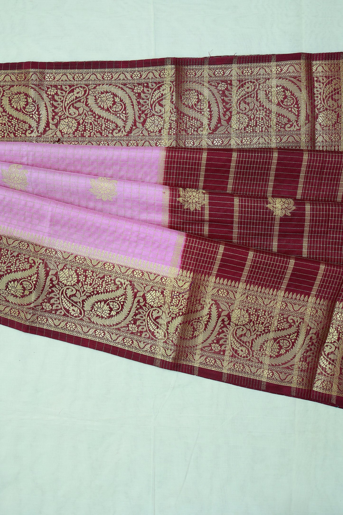 KS105 - Rose Wine Mysore Silk Saree