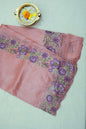 KS10 - Peach color semi organza Saree