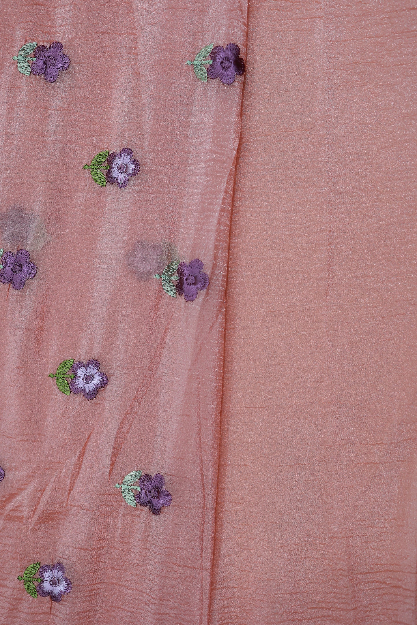 KS10 - Peach color semi organza Saree