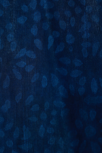 KS16 - Indigo Handcrafted Dabu Print Cotton Saree