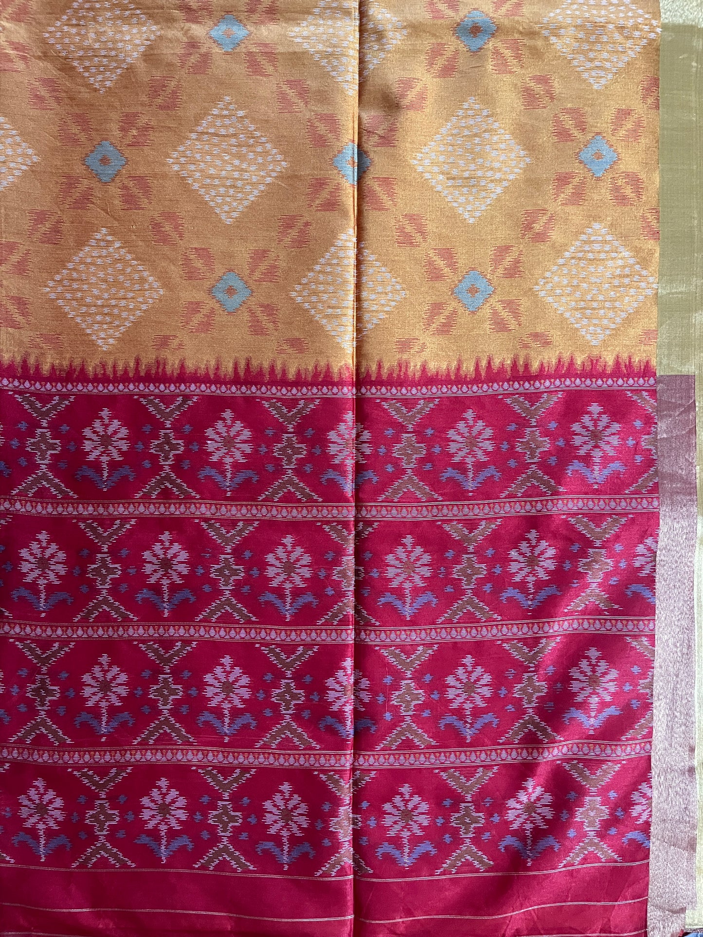KS256- Mustard gold semi tussar saree