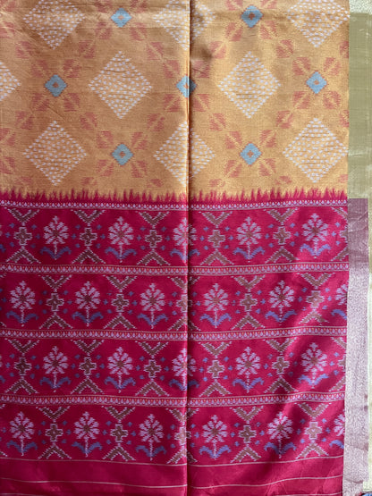 KS256- Mustard gold semi tussar saree