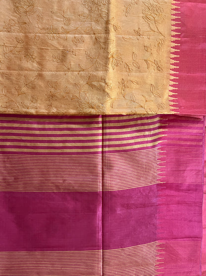 KS261 - Mustard yellow silk blend saree
