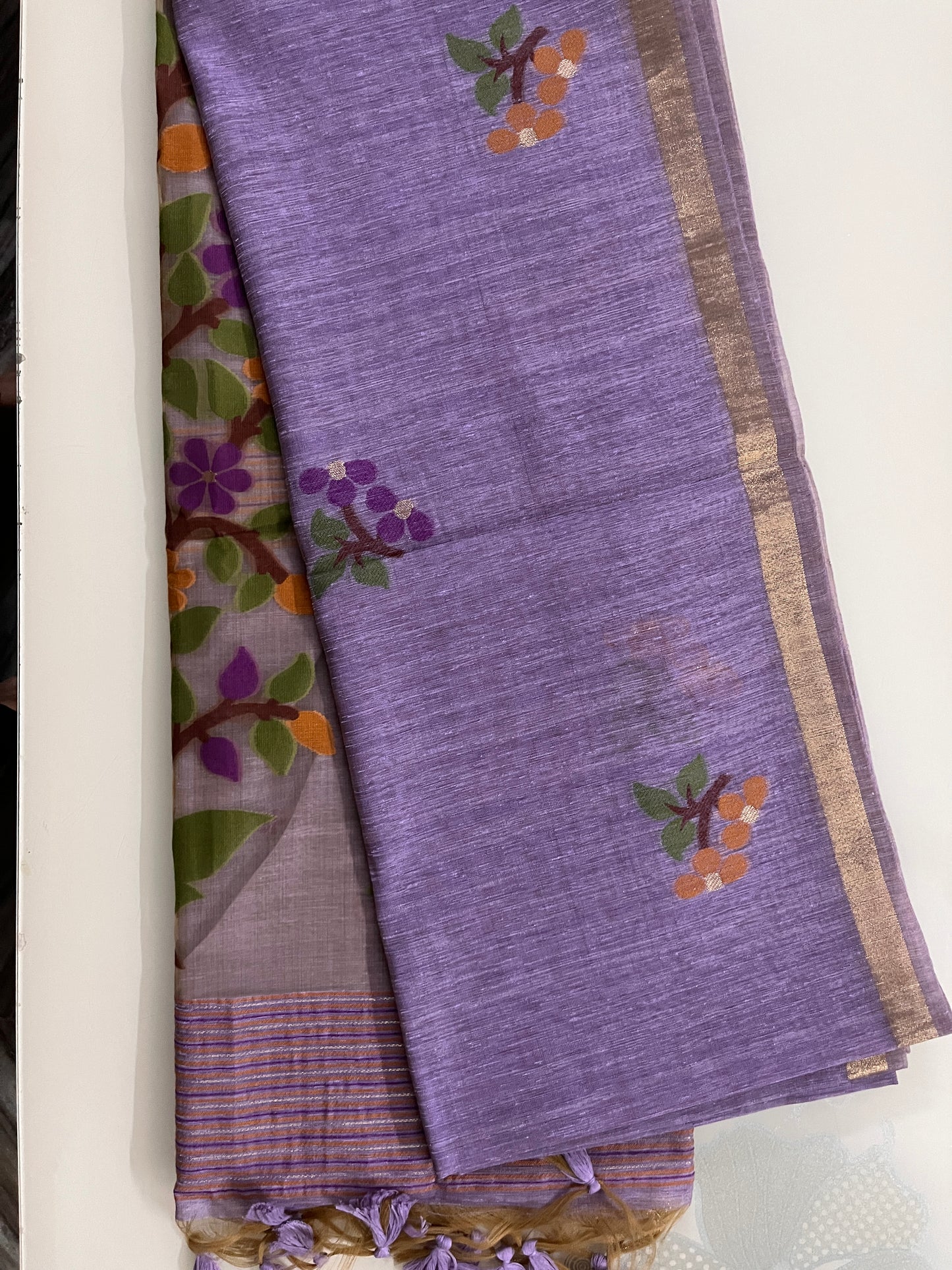KS323- Silk blended Lavender saree