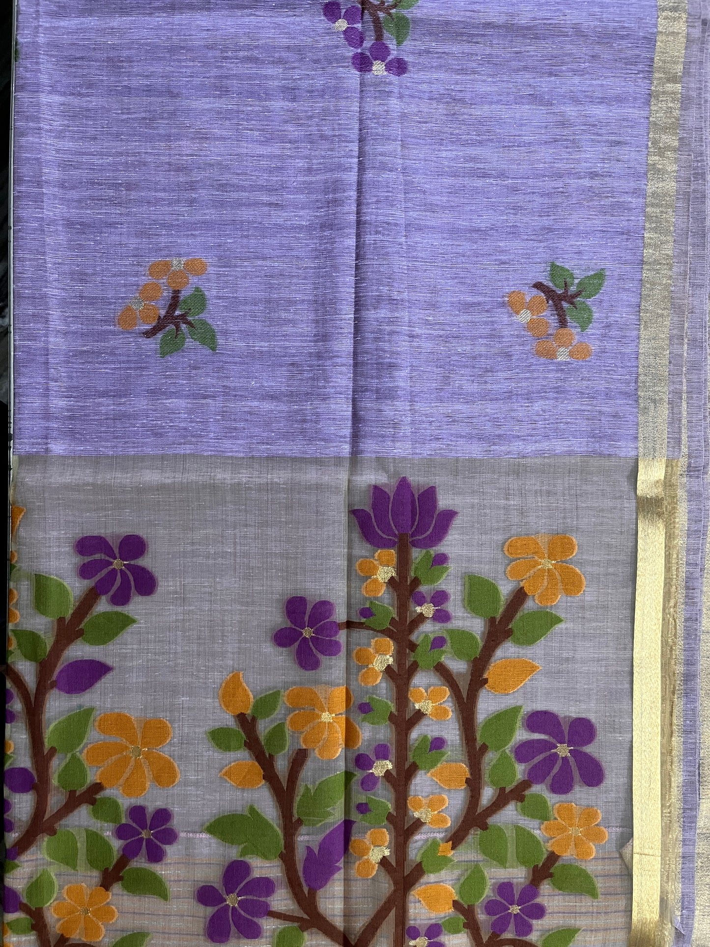 KS323- Silk blended Lavender saree