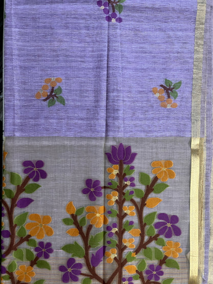 KS323- Silk blended Lavender saree